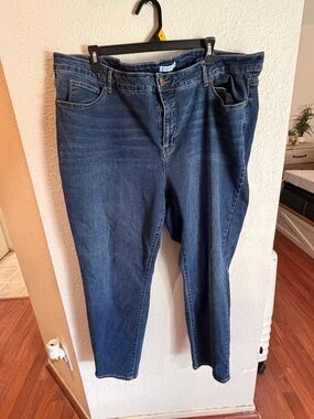 Women's Straight-Leg Dark Blue Jeans